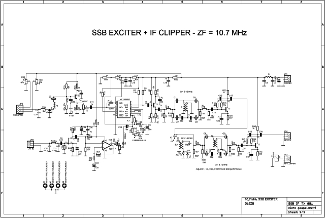 Circuit Diagram SSB Exciter 10.7 MHz