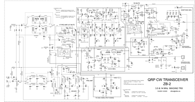 QRP TRANSCEIVER ZB-2 IF 9 MHz QSK