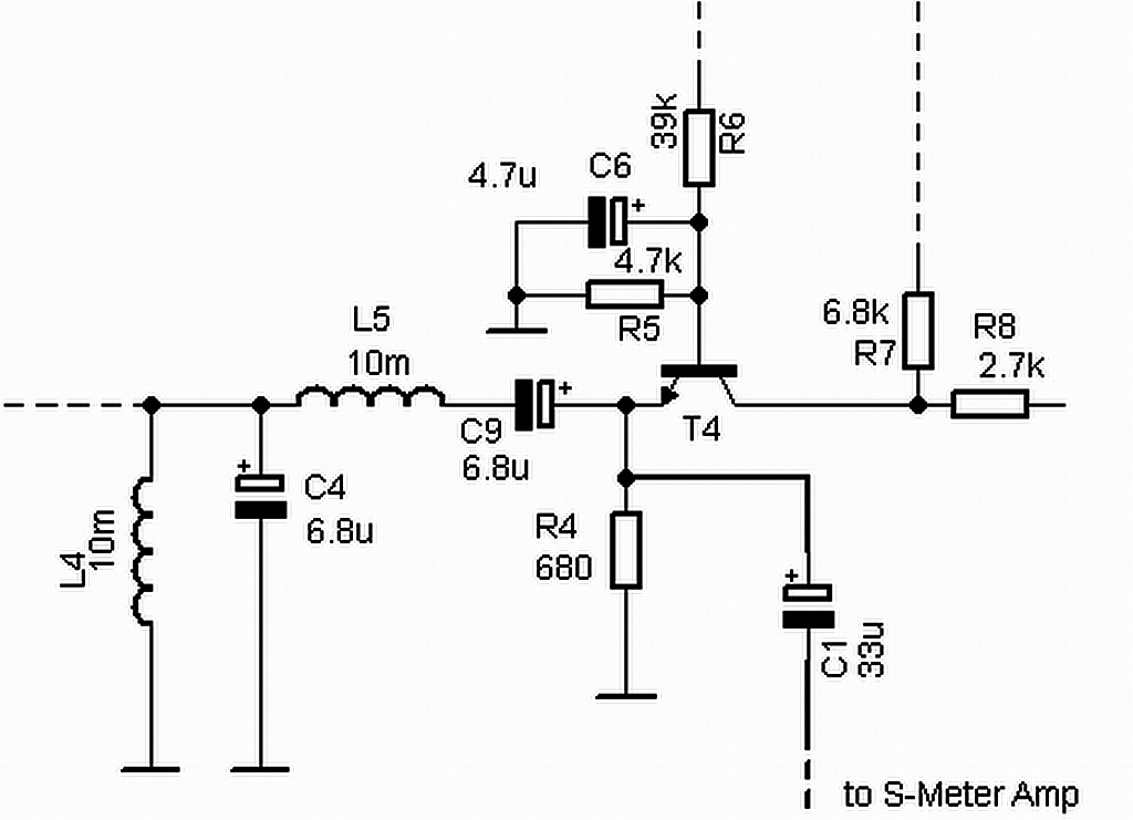 Decoupling of the AF signal to the S-meter amplifier