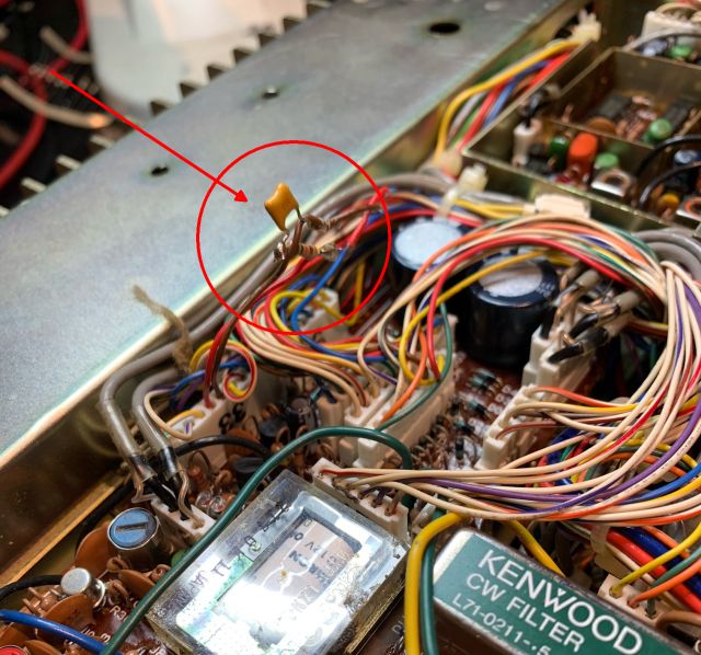 Step 6 – resistor and capacitor installed