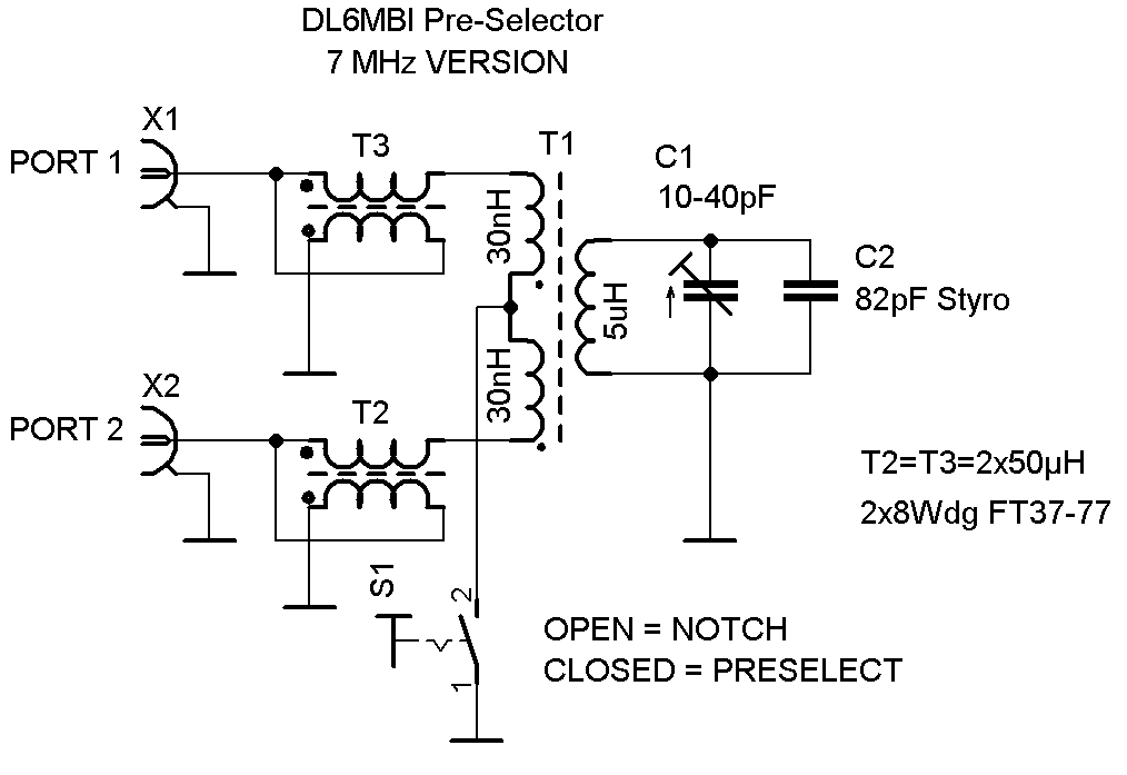 Circuit diagram Pre-Selector